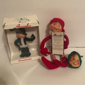 Annalee Dolls - Vintage Collectible Christmas Elves - Lot of 3 - New Condition